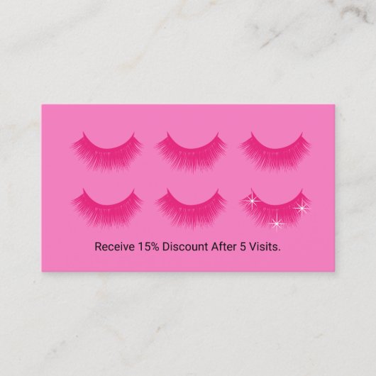 Roze as Logo Eyelash Extensions Salon Loyalty (Voorkant)