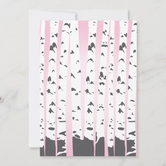 Roze Aspen Trees Baby shower Kaart (Achterkant)