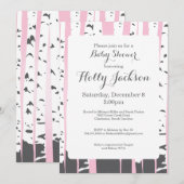 Roze Aspen Trees Baby shower Kaart (Voorkant / Achterkant)