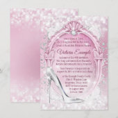 Roze Assepoester Glas Slipper Quinceanera Kaart (Voorkant / Achterkant)