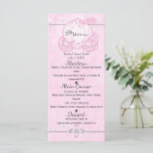 Roze Assepoester Koets Elegant Feest Menu (Staand voorkant)