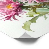 Roze Aster Bloem Art Print Poster (Hoek)