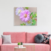 Roze Aster Bloemen Bloemen Bloemen Canvas Art Prin (Insitu (Woonkamer))