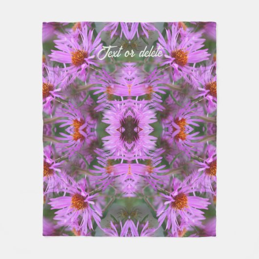 Roze Aster Flowers Abstract gepersonaliseerd Fleece Deken (Voorkant)