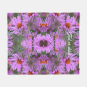 Roze Aster Flowers Abstract gepersonaliseerd Fleece Deken (Voorkant (Horizontaal))