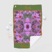 Roze Aster Flowers Abstract gepersonaliseerd Golfhanddoek (Insitu)