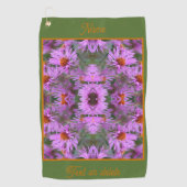 Roze Aster Flowers Abstract gepersonaliseerd Golfhanddoek (Voorkant)