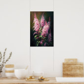 Roze Astilbe Flower Art Print Poster (Keuken)