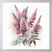 Roze Astilbe Flower Art Print Poster (Voorkant)