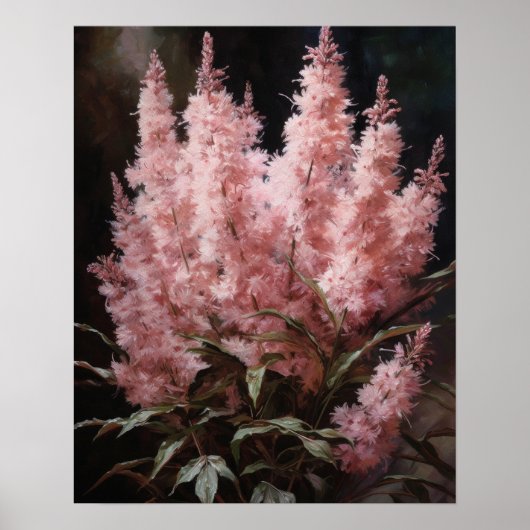 Roze Astilbe Flowers Art Print Poster (Voorkant)
