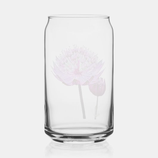 Roze Astrantia Bloem Bloemen Blikvorm Glas (Achterkant)