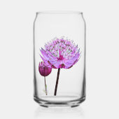 Roze Astrantia Bloem Bloemstuk Blikvorm Glas (Voorkant)