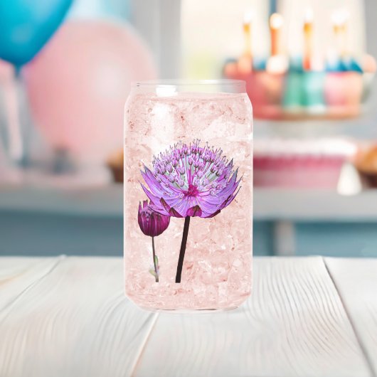 Roze Astrantia Bloem Bloemstuk Blikvorm Glas (Insitu (Baby Shower))