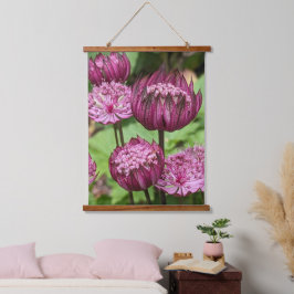 Roze Astrantia Bloemen Bloemstuk Hangend Wandkleed