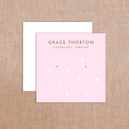 Roze astrologische sterren die juwelen vertonen Ka Vierkante Visitekaartje