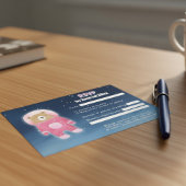 Roze Astronaut Beer RSVP-kaart met ruimtethema RSVP Kaartje