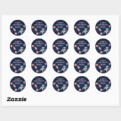 Roze astronaut buitenruimteschakelvaart Birthday Ronde Sticker (Vel)