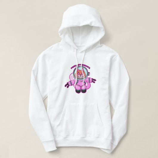 Roze, astronaut. [Heren] Hoodie (Design voorkant)