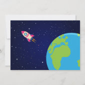 Roze astronaut Outer Space verjaardagsfoto Bedankkaart (Achterkant)