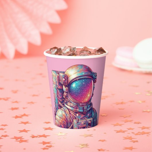 Roze astronaut papieren beker! bekers (Insitu)