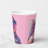 Roze astronaut papieren beker! papieren bekers (Rechts)