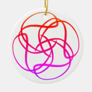 Roze Atom Mandala #12 Keramisch Ornament