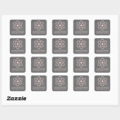 Roze atoomalkbordweddenschappen vierkante sticker (Vel)