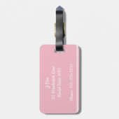 Roze Au Revoir Bagagelabel (Achterkant verticaal)