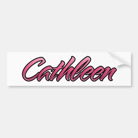 Roze Aufkleber-Sticker met Cathleen Bumpersticker (Voorkant)