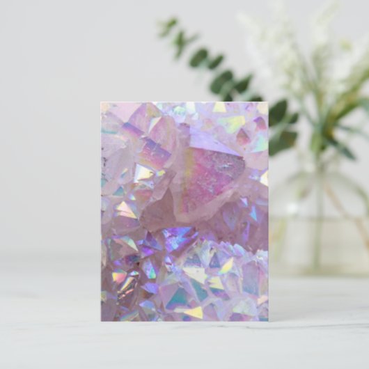Roze Aura Crystals Briefkaart (Staand voorkant)