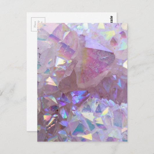 Roze Aura Crystals Briefkaart (Voorkant / Achterkant)