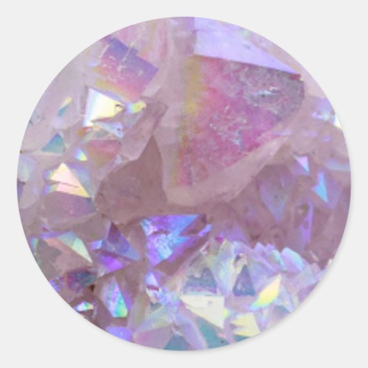 Roze Aura kristallen Ronde Sticker (Voorkant)