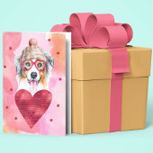 Roze Australian Shepherd Valentijnsdag Gift Dog Kaart