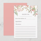 Roze Australische bloemen recept kaart (Voorkant / Achterkant)