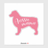 Roze Australische Herder Silhouet "Aussie Mama" Sticker (Vel)