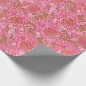 Roze Australische protea en Waratah Pattern Cadeaupapier (Hoek)