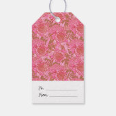 Roze Australische protea & Waratah Labels met gemi Cadeaulabel (Achterkant)