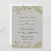 Roze Australische Wildflower Gumtree Wedding Invit Kaart (Voorkant)