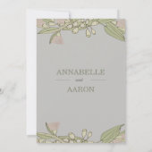 Roze Australische Wildflower Gumtree Wedding Invit Kaart (Achterkant)