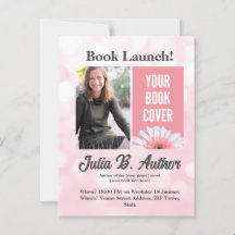 Roze Auteur Boek Lancering Uitnodiging