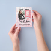 Roze Auteur Boek Lancering Uitnodiging Flyer (Hand)