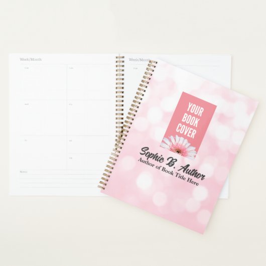 Roze Auteur Planner Met Boek Hoesje Afbeelding (Display)