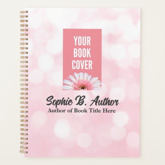 Roze Auteur Planner Met Boek Hoesje Afbeelding (Voorkant)