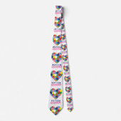 Roze Autisme Awareness mannen stropdas stropdas (Voorkant)