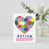 roze autisme briefkaart (Staand voorkant)