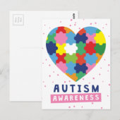 roze autisme briefkaart (Voorkant / Achterkant)