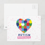 roze autisme briefkaart (Voorkant / Achterkant)