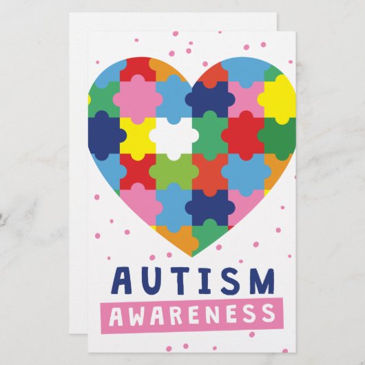 roze autisme briefpapier (Voorkant / Achterkant)