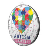 roze autisme dartbord (Voorkant Rechts)