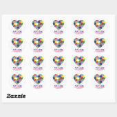 roze autisme ronde sticker (Vel)